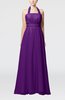 Elegant Destination Empire Halter Sleeveless Chiffon Floor Length Bridal Gowns