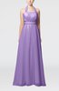 Elegant Destination Empire Halter Sleeveless Chiffon Floor Length Bridal Gowns