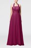 Elegant Destination Empire Halter Sleeveless Chiffon Floor Length Bridal Gowns