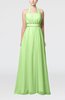 Elegant Destination Empire Halter Sleeveless Chiffon Floor Length Bridal Gowns