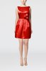 Plain Sleeveless Satin Short Flower Bridesmaid Dresses