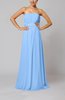 Romantic Column Strapless Chiffon Ruching Evening Dresses
