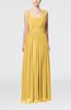 Simple Thick Straps Sleeveless Chiffon Ruching Evening Dresses