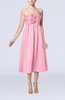 Casual One Shoulder Sleeveless Chiffon Pleated Wedding Guest Dresses