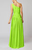 Plain Column One Shoulder Sleeveless Chiffon Ruching Wedding Guest Dresses