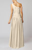 Plain Column One Shoulder Sleeveless Chiffon Ruching Wedding Guest Dresses