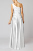 Plain Column One Shoulder Sleeveless Chiffon Ruching Wedding Guest Dresses