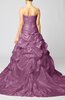 Classic Church Strapless Sleeveless Lace up Taffeta Chapel Train Bridal Gowns