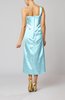 Elegant Column One Shoulder Sleeveless Tea Length Little Black Dresses