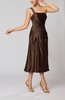 Elegant Column One Shoulder Sleeveless Tea Length Little Black Dresses