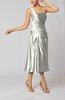 Elegant Column One Shoulder Sleeveless Tea Length Little Black Dresses