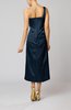 Elegant Column One Shoulder Sleeveless Tea Length Little Black Dresses