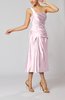 Elegant Column One Shoulder Sleeveless Tea Length Little Black Dresses