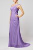 Elegant Column Zipper Chiffon Sweep Train Draped Evening Dresses