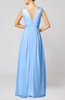 Plain V-neck Zip up Chiffon Sash Bridesmaid Dresses