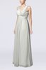 Plain V-neck Zip up Chiffon Sash Bridesmaid Dresses