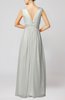 Plain V-neck Zip up Chiffon Sash Bridesmaid Dresses