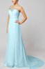 Elegant Outdoor Sheath Lace up Chiffon Court Train Bridal Gowns