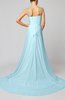 Elegant Outdoor Sheath Lace up Chiffon Court Train Bridal Gowns