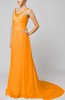 Elegant Outdoor Sheath Lace up Chiffon Court Train Bridal Gowns