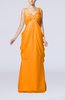 Elegant Destination Sleeveless Lace up Chiffon Floor Length Draped Bridal Gowns