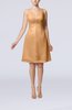 Mature A-line V-neck Knee Length Pleated Bridesmaid Dresses
