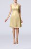Mature A-line V-neck Knee Length Pleated Bridesmaid Dresses
