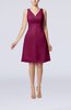 Mature A-line V-neck Knee Length Pleated Bridesmaid Dresses
