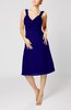 Plain Thick Straps Sleeveless Chiffon Knee Length Bridesmaid Dresses