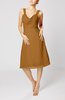 Plain Thick Straps Sleeveless Chiffon Knee Length Bridesmaid Dresses