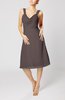 Plain Thick Straps Sleeveless Chiffon Knee Length Bridesmaid Dresses