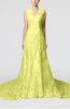 Gorgeous Outdoor Column Scalloped Edge Sleeveless Lace up Beaded Bridal Gowns
