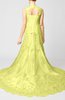 Gorgeous Outdoor Column Scalloped Edge Sleeveless Lace up Beaded Bridal Gowns