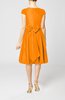 Simple A-line Scoop Short Sleeve Taffeta Knee Length Wedding Guest Dresses