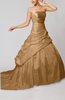 Plain Outdoor Lace up Taffeta Chapel Train Pick up Bridal Gowns