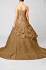 Plain Outdoor Lace up Taffeta Chapel Train Pick up Bridal Gowns