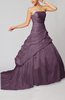 Plain Outdoor Lace up Taffeta Chapel Train Pick up Bridal Gowns