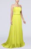 Casual Garden Strapless Zip up Chiffon Sweep Train Pleated Bridal Gowns