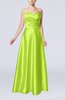 Simple A-line Sweetheart Elastic Woven Satin Floor Length Evening Dresses