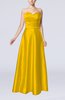 Simple A-line Sweetheart Elastic Woven Satin Floor Length Evening Dresses