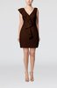 Plain Sheath V-neck Mini Ruffles Wedding Guest Dresses
