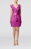 Plain Sheath V-neck Mini Ruffles Wedding Guest Dresses