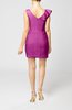 Plain Sheath V-neck Mini Ruffles Wedding Guest Dresses