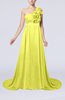 Romantic A-line One Shoulder Zipper Flower Evening Dresses