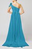 Romantic A-line One Shoulder Zipper Flower Evening Dresses