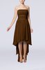 Plain A-line Strapless Sleeveless Zipper Chiffon Party Dresses