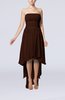 Plain A-line Strapless Sleeveless Zipper Chiffon Party Dresses