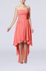 Plain A-line Strapless Sleeveless Zipper Chiffon Party Dresses
