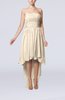 Plain A-line Strapless Sleeveless Zipper Chiffon Party Dresses