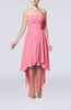Plain A-line Strapless Sleeveless Zipper Chiffon Party Dresses